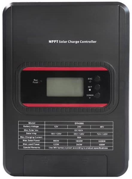 Solární regulátor MPPT SR4860, 12-48V/60A