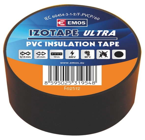 Lepící páska PVC 25/10 černá F62512 2001251020 Emos